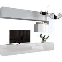 Meublorama FH-C15-15-HG-W-2+1-SQUERE-RGB*9C/104KG, 2 Regale, 8 Tür(en), Weiß, Mitteldichte Faserplatte (MDF), 350 mm, 2510 mm