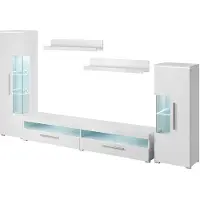 Meublorama HA-INDIA-2497DE09*3C/113KG, 2 Regale, 4 Tür(en), Weiß, Mitteldichte Faserplatte (MDF), 390 mm, 2900 mm