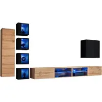 Meublorama AM-SWITCH 26-WTS SW 26*9C/98KG, 5 Regale, 8 Tür(en), Braun, Mitteldichte Faserplatte (MDF), 400 mm, 3200 mm