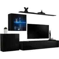 Meublorama AM-SWITCH 15-ZZ SW 15*4C/66KG, 1 Regale, 3 Tür(en), Schwarz, Mitteldichte Faserplatte (MDF), 2 Schublade(n), 400 mm