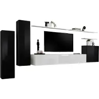 Meublorama AM-SWITCH 1-ZW SW 1*7C/89KG, 3 Regale, 4 Tür(en), Schwarz, Mitteldichte Faserplatte (MDF), 400 mm, 3300 mm