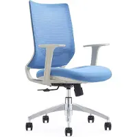CasaDolce Bürostuhl MAKAU, höhenverstellbar, drehbar, Blau, Weiß, 69x66x105,5/115 cm