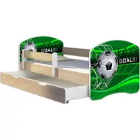 ACMA Jugendbett Kinderbett Junior-Bett Komplett-Set mit Matratze Lattenrost und Rausfallschutz Sonoma 14 Goal !!! 180x80 + Bettkasten