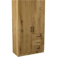 Masseno Drehtürenschrank PINELLO 96/177/50 cm 2-türig Schlafzimmer Schrank Kleiderschrank Eiche Artisan