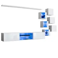 Meublorama AM-SWITCH 21-WW SW 21*9C/72KG, 2 Regale, 8 Tür(en), Weiß, Mitteldichte Faserplatte (MDF), 400 mm, 2400 mm