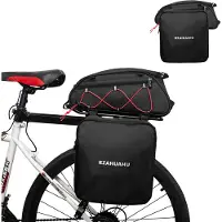 Ele eleoption （20 Zoll，Rot）Fahrradtasche Fahrradaufbewahrungstasche Satteltasche Multifunktionale hintere Fahrradgepäckträgertaschen mit zwei Seitentaschen Erweiterbare Gepäckkoffertasche zum Radfahren
