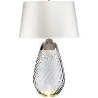 Elstead Lighting Lena Zeitgenössische Schreibtischlampe Metall Glas Rauch Grau 1 Licht E27