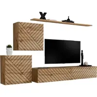 Meublorama AM-SWITCH 5-WTL SW 5*4C/66KG, 4 Regale, 3 Tür(en), Braun, Mitteldichte Faserplatte (MDF), 400 mm, 2500 mm