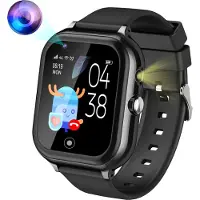Ele eleoption (Schwarz) T29 4G Kinder-Smartwatch mit Full-HD-Touchscreen-Videoanruf, WiFi-GPS-Standort-Tracker Kindertelefonuhr für Kinder