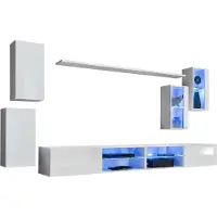 Meublorama AM-SWITCH 25-WW SW 25*7C/84KG, 7 Regale, 6 Tür(en), Weiß, Mitteldichte Faserplatte (MDF), 400 mm, 2800 mm