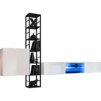 Meublorama AM-SWITCH M6-WS SW M6*3C/60KG, 7 Regale, 3 Tür(en), Weiß, Mitteldichte Faserplatte (MDF), 400 mm, 2700 mm