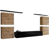 Meublorama AM-SWITCH 4-WTSL SW 4*7C/98KG, 6 Regale, 5 Tür(en), Braun, Mitteldichte Faserplatte (MDF), 400 mm, 3200 mm