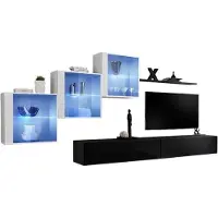 Meublorama AM-SWITCH 20-WS SW 20*6C/91KG, 1 Regale, 5 Tür(en), Schwarz, Mitteldichte Faserplatte (MDF), 6 Schublade(n), 400 mm