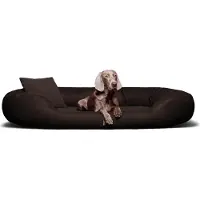 Tierlando Orthopädisches Hundebett Sammy VISCO | Kunstleder - High-Tech-Velours - Größe: 140x105cm | Farbe: 01 Braun