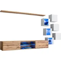 Meublorama AM-SWITCH 21-WTW SW 21*9C/72KG, 2 Regale, 8 Tür(en), Braun, Mitteldichte Faserplatte (MDF), 400 mm, 2400 mm