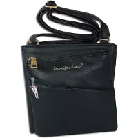 Jennifer Jones Leather Jennifer Jones Kunstleder Tasche Damen Abendtasche schwarz OTJ141S