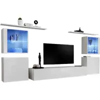 Meublorama AM-SWITCH 14-WW SW 14*7C/98KG, 2 Regale, 4 Tür(en), Weiß, Mitteldichte Faserplatte (MDF), 4 Schublade(n), 400 mm