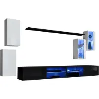 Meublorama AM-SWITCH 25-WS SW 25*7C/84KG, 7 Regale, 6 Tür(en), Weiß, Mitteldichte Faserplatte (MDF), 400 mm, 2800 mm