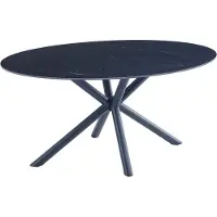 CasaDolce Esstisch MENTA, 160x90x76 cm, Keramiktischplatte, schwarzes Marmormuster, Metallgestell, 50 kg max. Belastung