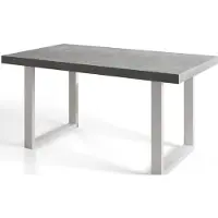 Alpi Möbel Alpi Moebel, Rechteckiger Esstisch Loft-U, Industrieller Modern Tisch 160x90x77 cm, Grau mit Metallbeinen in Weiß