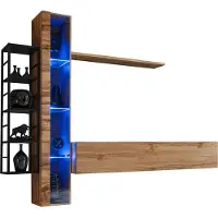 Meublorama AM-SWITCH M7-WTS SW M7*5C/70KG, 6 Regale, 5 Tür(en), Braun, Mitteldichte Faserplatte (MDF), 400 mm, 2400 mm