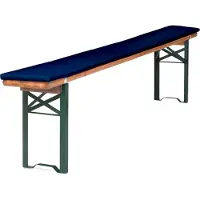 TexDeko Bierbankauflage 220x25x2cm mit Reißverschluss Blau Premium