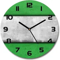 Tulup Wanduhr aus Glas 30fi Glasbild Glasuhr Gehärtetes Glas - schwarze-zeiger - Green wall