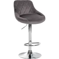 CLP Barhocker Lazio Samt chrom grau