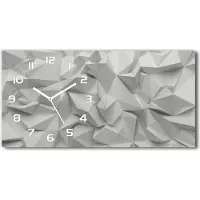 Tulup Wanduhr aus Glas – 60x30 cm - Glasbild - Glasuhr - Gehärtetes Glas - weisse-zeiger - 3D-Abstraktion