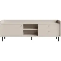 Masseno TV-Schrank ASTREA 170 cm Fernsehschrank mit 2 Schubladen und 1 Türen TV-Lowboard für Wohnzimmer Modern 170x42x59 cm Beige / Beige