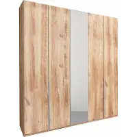 Wimex Drehtürenschrank New York Kleiderschrank mit Spiegel 270x58x236cm WeißPlankeneiche