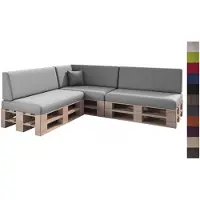 Sunnypillow 8er Palettenkissen Set mit abnehmbarem Bezug Sitzkissen + Rückenkissen Palettenauflage Palettenpolster Indoor / Outdoor | Grau |