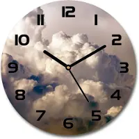 Tulup Wanduhr aus Glas 30fi Glasbild Glasuhr Gehärtetes Glas - schwarze-zeiger - Clouds in the sky