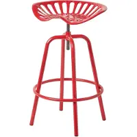 Homescapes Vintage Barstuhl Traktorsitz Barhocker Metall Thekenstuhl 74cm hoch - rot