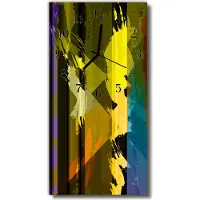 Tulup Glasuhr Wanduhr Küchenuhr Echt-Glas 30x60 Kunst Mehrfarbig