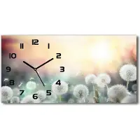 Tulup Wanduhr aus Glas – 60x30 cm - Glasbild - Glasuhr - Gehärtetes Glas - schwarze-zeiger - Ein Feld von dmuchawy