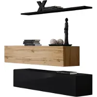 Meublorama AM-SWITCH SB2-WTS SW SB2*3C/46KG, 1 Regale, 2 Tür(en), Schwarz, Mitteldichte Faserplatte (MDF), 300 mm, 1300 mm