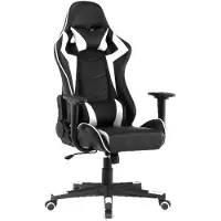 CasaDolce Casa Dolce Gamingstuhl AGNES, 70x70x125-135 cm, Kunstleder, höhenverstellbar, schwarz und weiß,