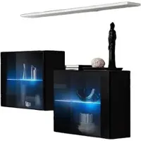 Meublorama AM-SWITCH SB3-ZW SW SB3*3C/34KG, MDF-Platten, Schwarz, 1 Regale, 300 mm, 1300 mm, 1100 mm
