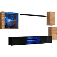 Meublorama AM-SWITCH 23-WTS SW 23*5C/67KG, 5 Regale, 5 Tür(en), Braun, Mitteldichte Faserplatte (MDF), 400 mm, 2500 mm