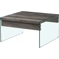 CasaDolce Couchtisch NELA, 80x80x45 cm, graue Tischplatte, Glasseiten