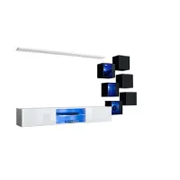 Meublorama AM-SWITCH 21-WS SW 21*9C/72KG, 2 Regale, 8 Tür(en), Weiß, Mitteldichte Faserplatte (MDF), 400 mm, 2400 mm