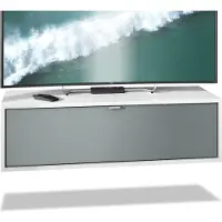 Vladon TV Board Lana 100 Hängeschrank Lowboard 100 x 29 x 37 cm, Germany, Korpus in Weiß matt, Fronten in Graphit seidenmatt | Große Farbauswahl