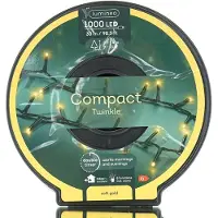 Kaemingk Lumineo LED Lichterkette Compact Twinkle schwarz Doppeltimer 30 Meter 1000 Lichter - softgold