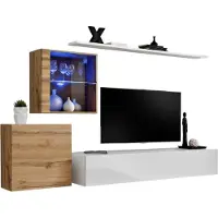 Meublorama AM-SWITCH 15-WTW SW 15*4C/66KG, 1 Regale, 3 Tür(en), Weiß, Mitteldichte Faserplatte (MDF), 2 Schublade(n), 400 mm