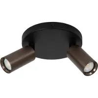 Licht-Erlebnisse Spot Aluminium GU10 verstellbar Schwarz Kaffeebraun 2-flammig Modern Strahler