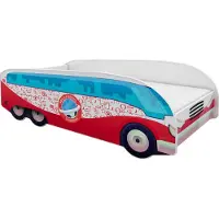 ACMA Jugendbett Kinderbett Auto-Bett Junior LKW-TrackBett Komplett-Set mit Matratze Lattenrost und Rausfallschutz 160x80, 11