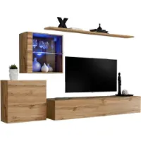 Meublorama AM-SWITCH 15-WT SW 15*4C/66KG, 1 Regale, 3 Tür(en), Braun, Mitteldichte Faserplatte (MDF), 2 Schublade(n), 400 mm