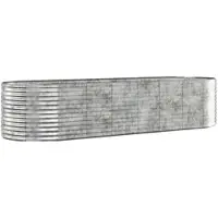 Furnicato Hochbeet Verzinkter Stahl 322x100x68 cm Silbern