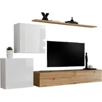 Meublorama AM-SWITCH 5-WWT SW 5*4C/66KG, 2 Regale, 3 Tür(en), Braun, Mitteldichte Faserplatte (MDF), 400 mm, 2500 mm